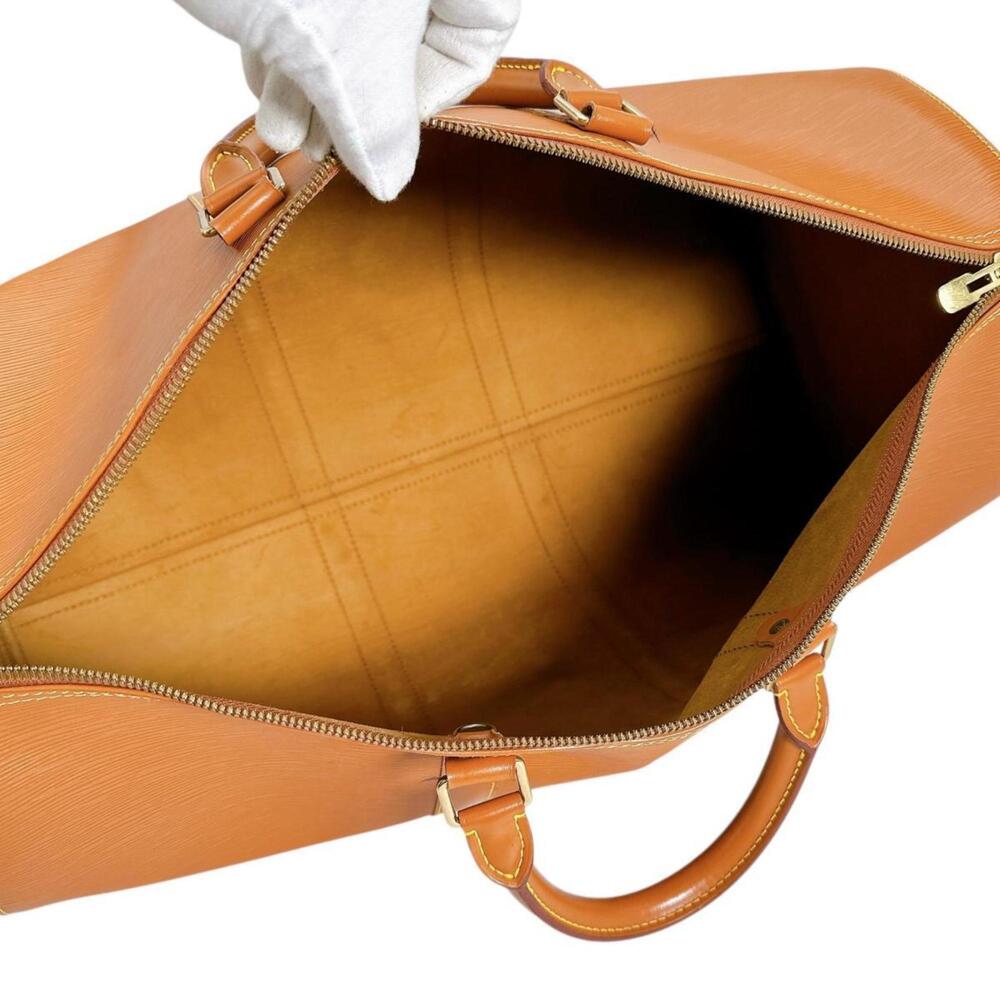 LOUIS VUITTON Brown Leather Keepall 50 Boston Bag - Picture 14 of 16